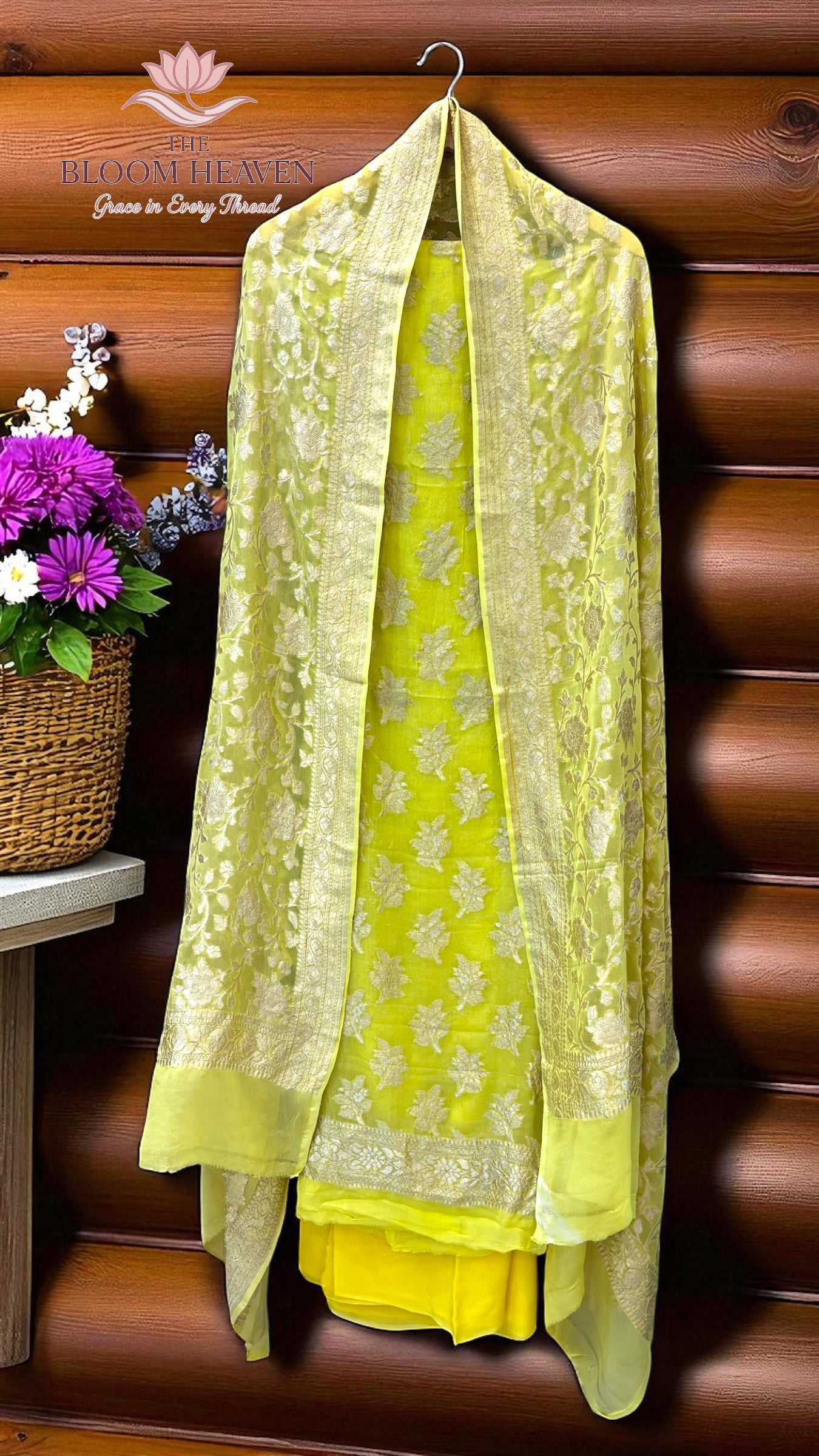 Pure Khaddi Georgette Handlooms Banarasi Dress material