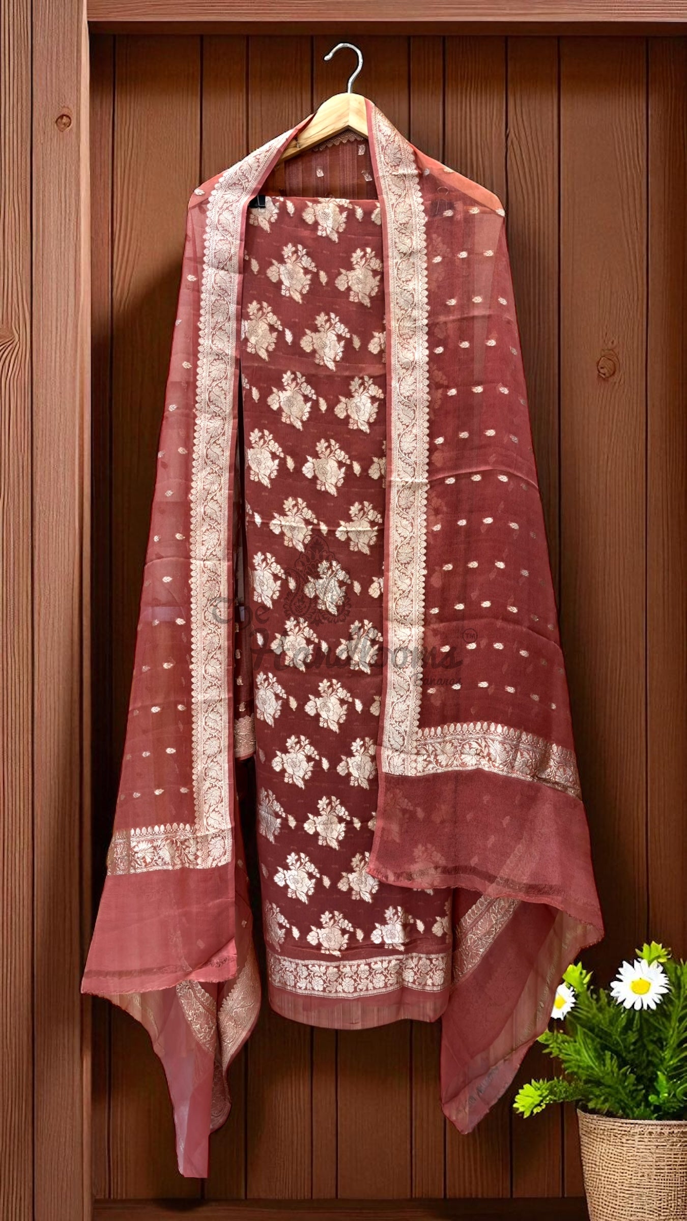 Pure Khaddi Georgette 3 Pc Suit Set