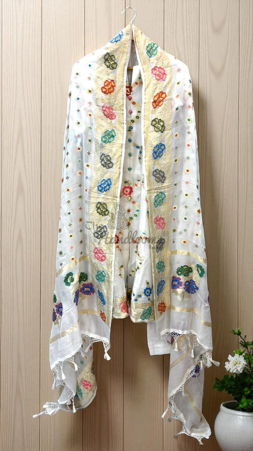 Khaddi Georgette Banarasi Dress material with Meenakari