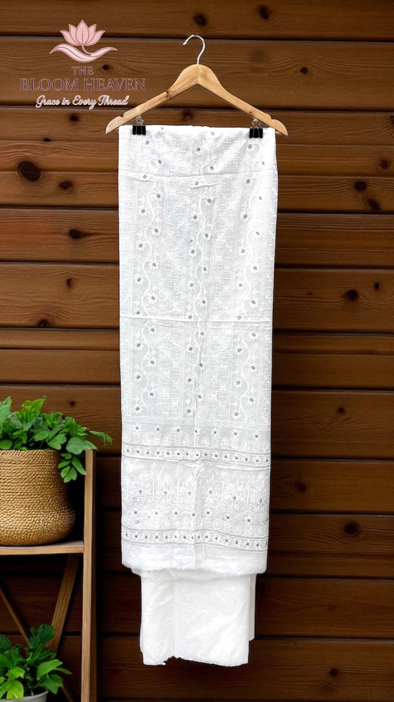 Pure Georgette Banarasi Chikankari Dress Material