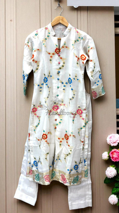Khaddi Georgette Banarasi Dress material with Meenakari