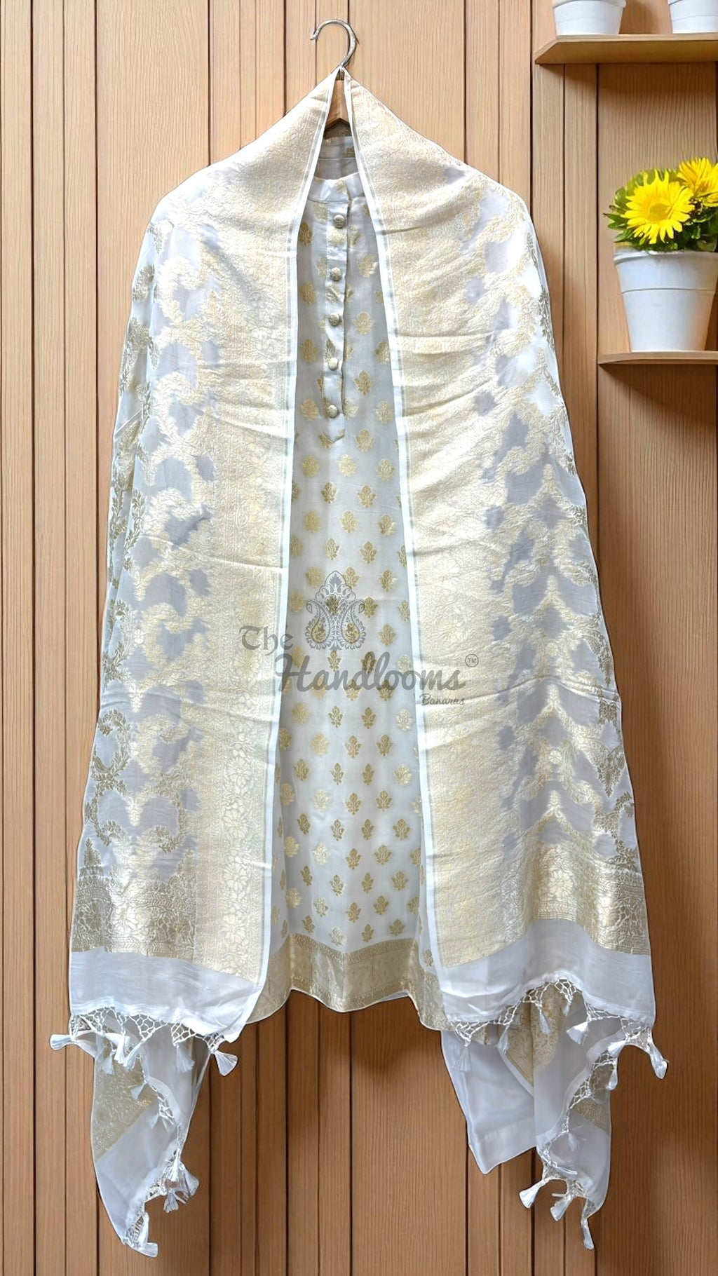 Khaddi Georgette Banarasi Dress material-Stitched