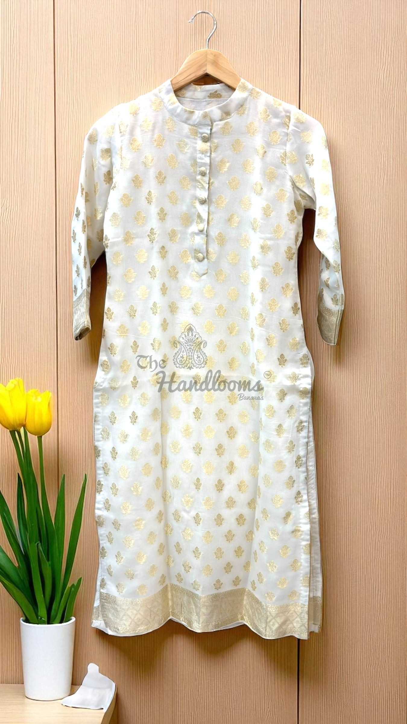Khaddi Georgette Banarasi Dress material-Stitched
