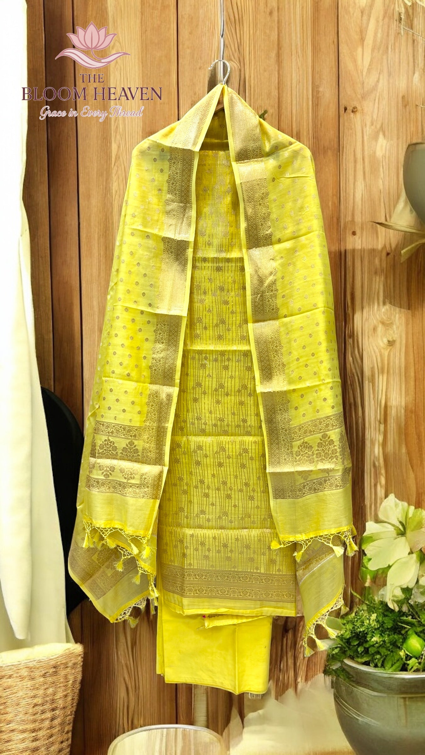 Cotton Chanderi Silk 3-Piece Suit