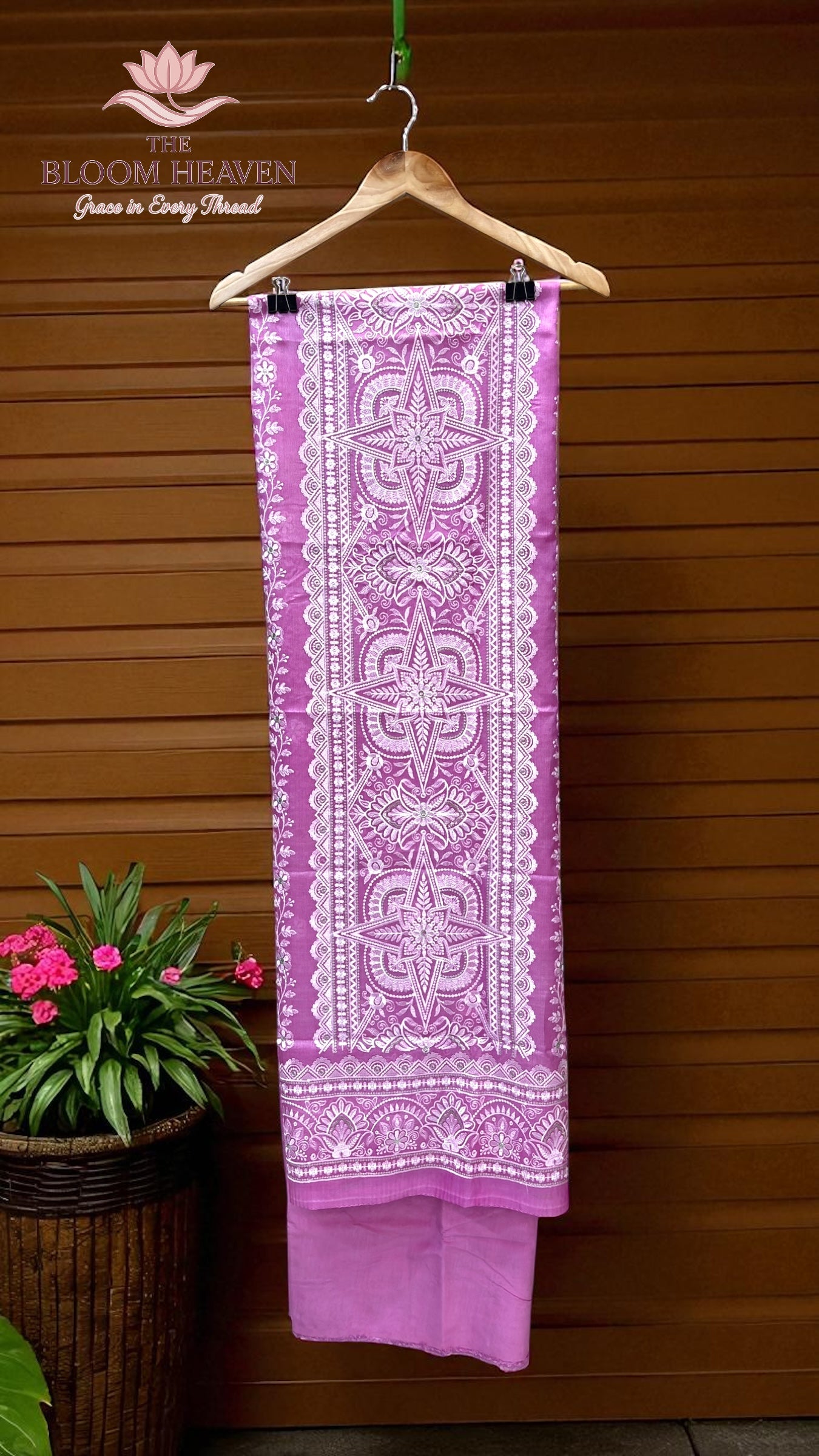 Pure Tussar Chikankari Handloom Banarasi Dress Material