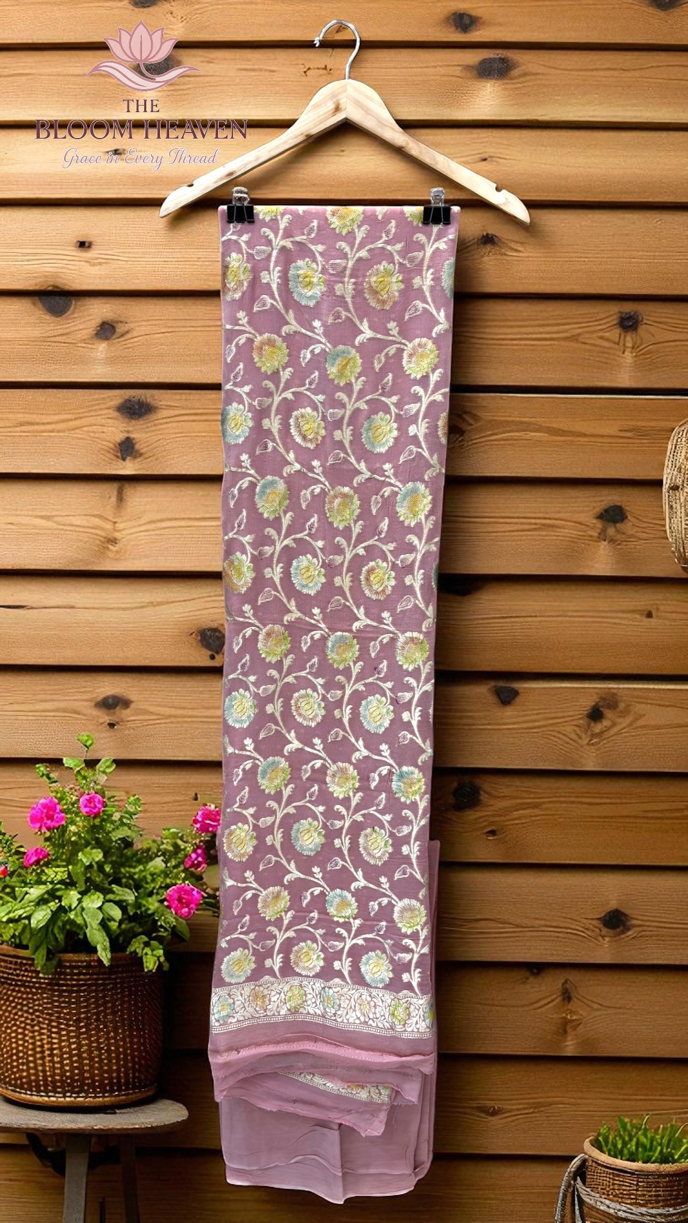 Pure Khaddi Georgette Handlooms Banarasi Dress material