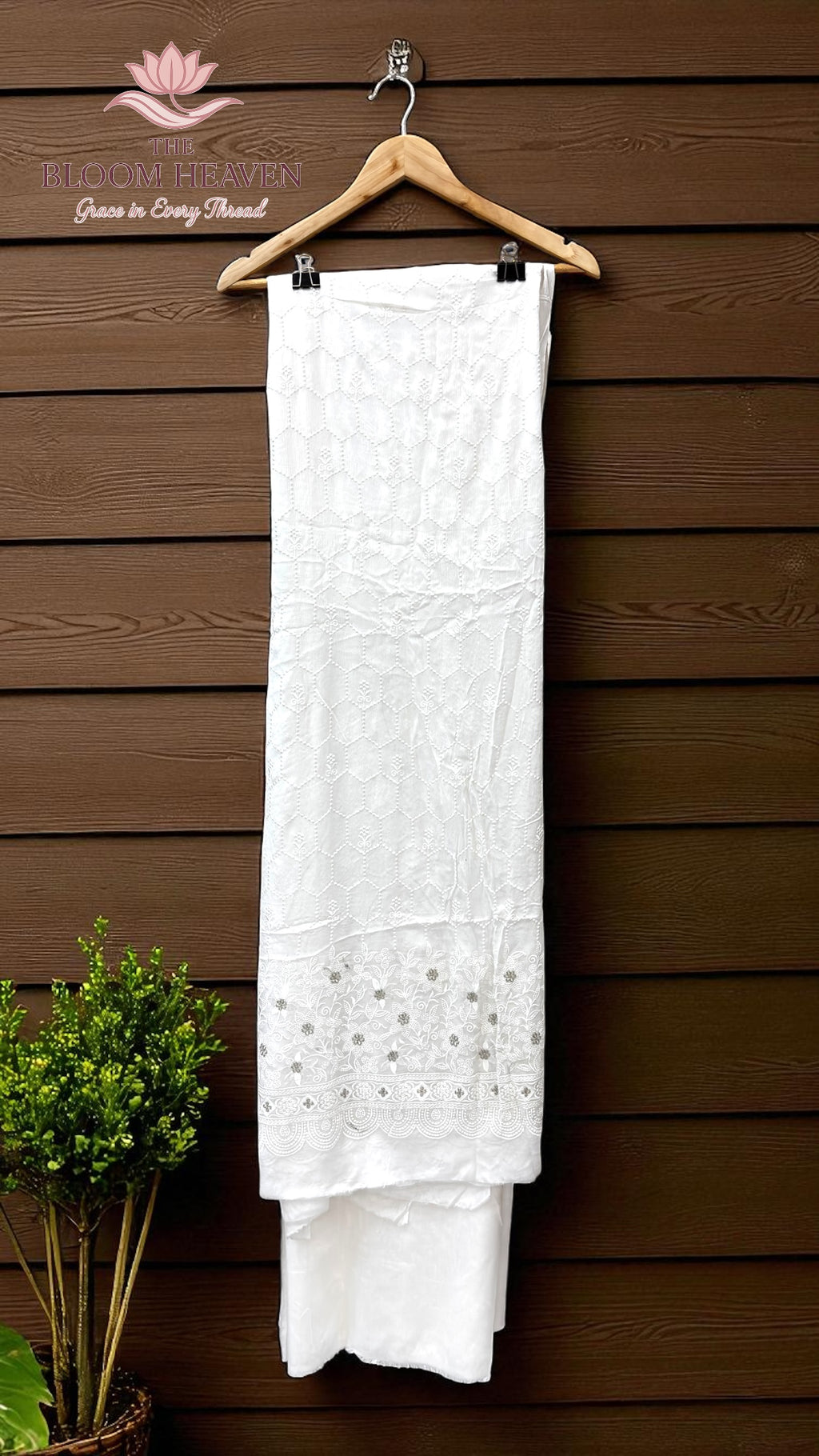 Pure Georgette Banarasi Chikankari Dress Material