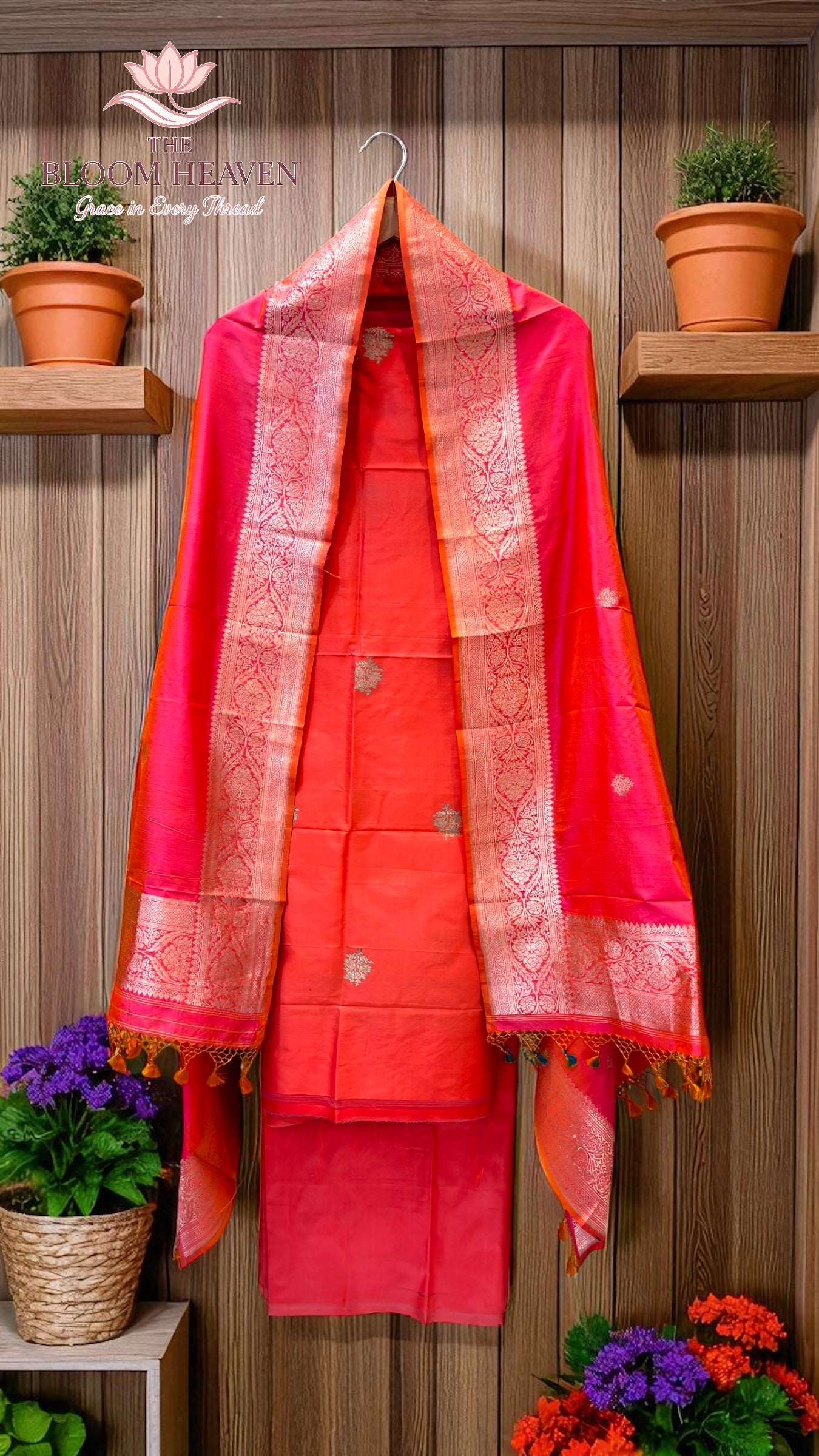 Pure Katan Silk Handlooms Banarasi Dress material