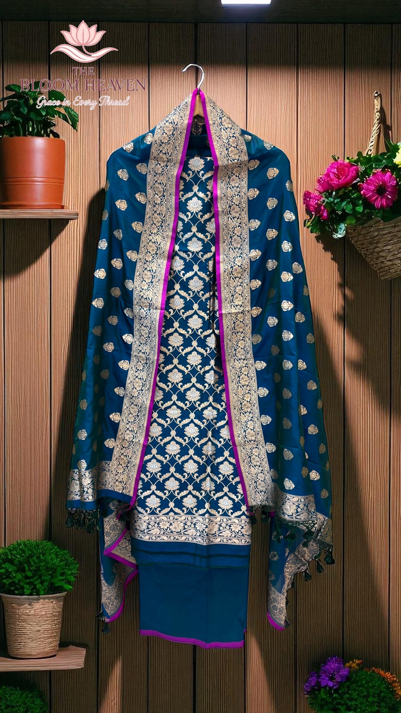 Pure Katan Silk Handlooms Banarasi Dress material