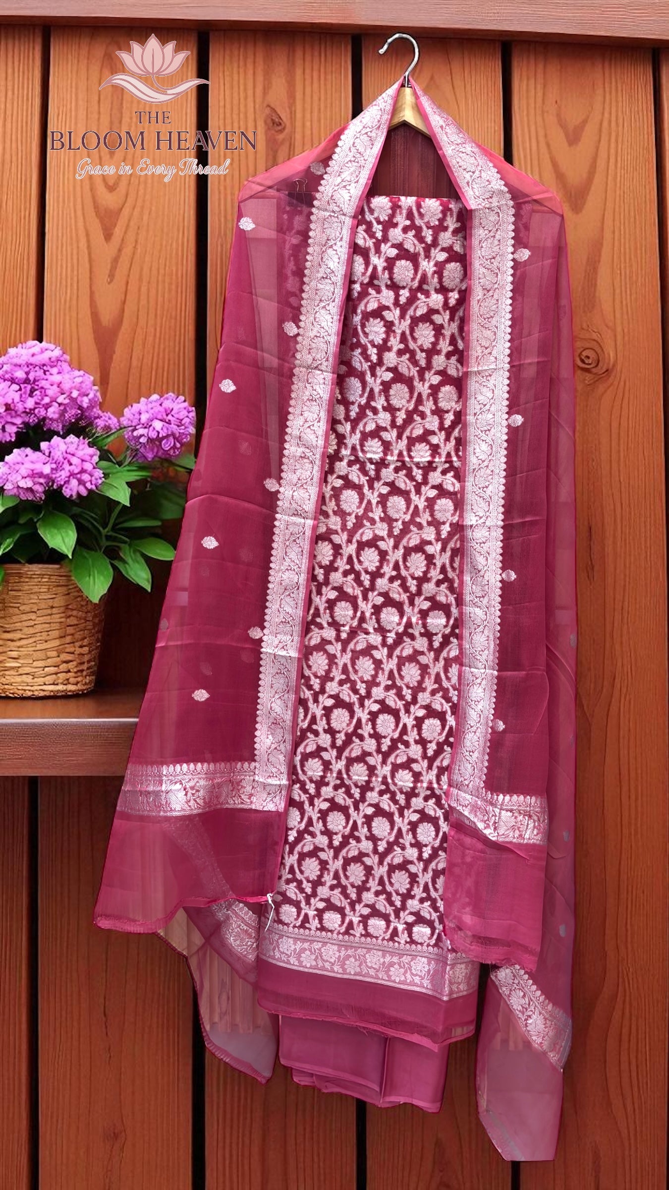 Pure Khaddi Georgette Handlooms Banarasi Dress material