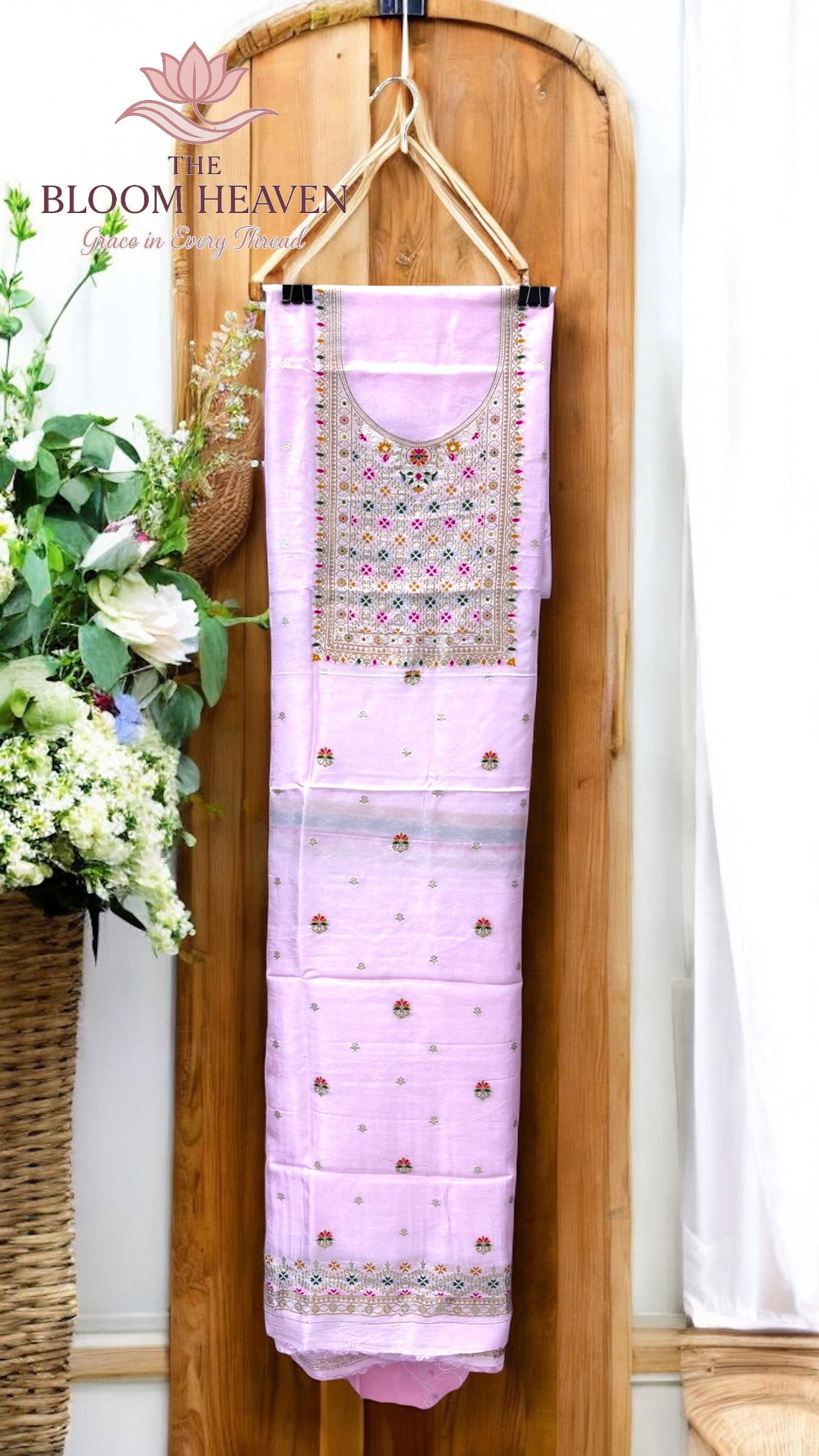 Pure Chanderi Silk 3-Piece Suit