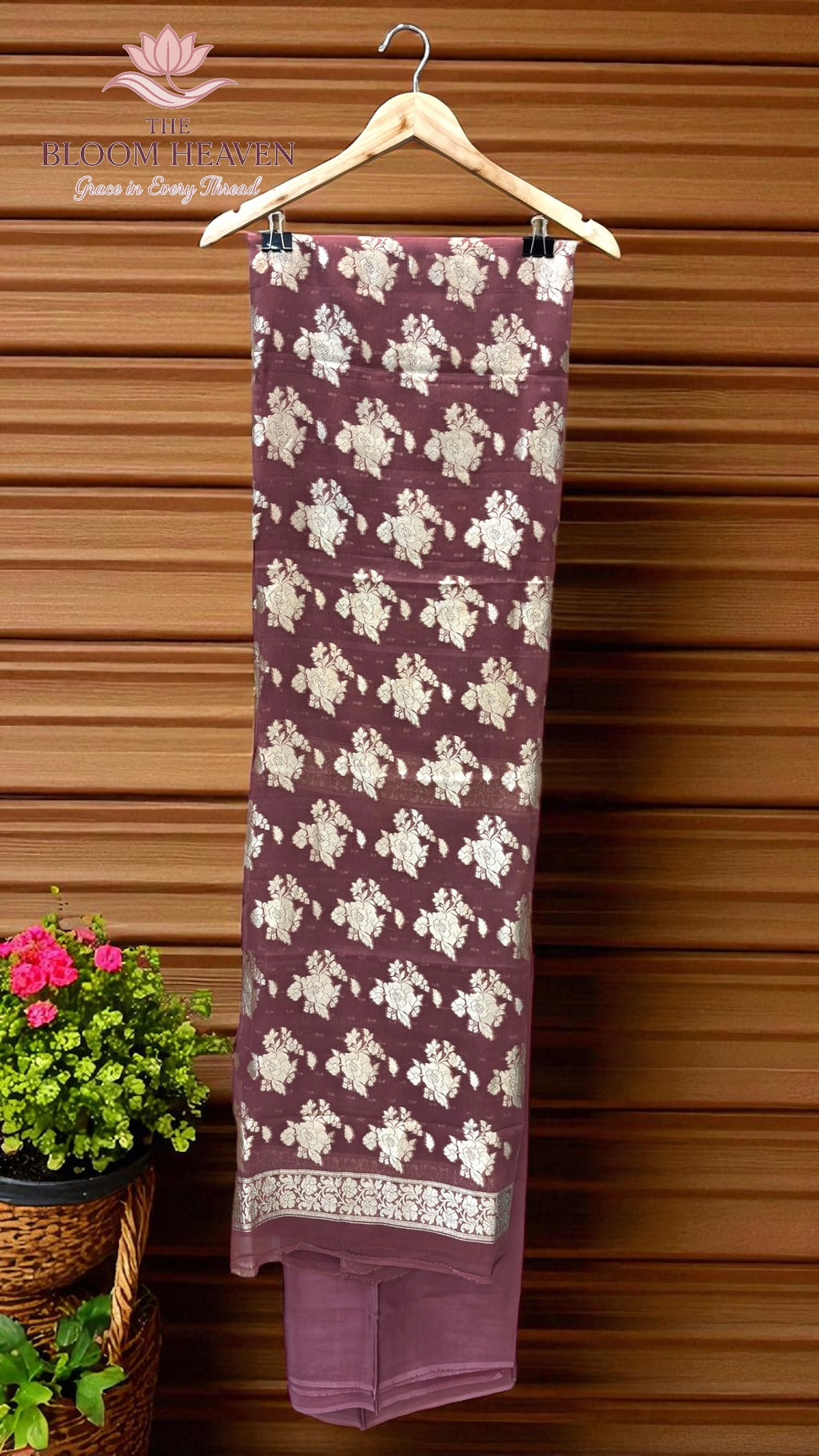 Pure Khaddi Georgette Handlooms Banarasi Dress material
