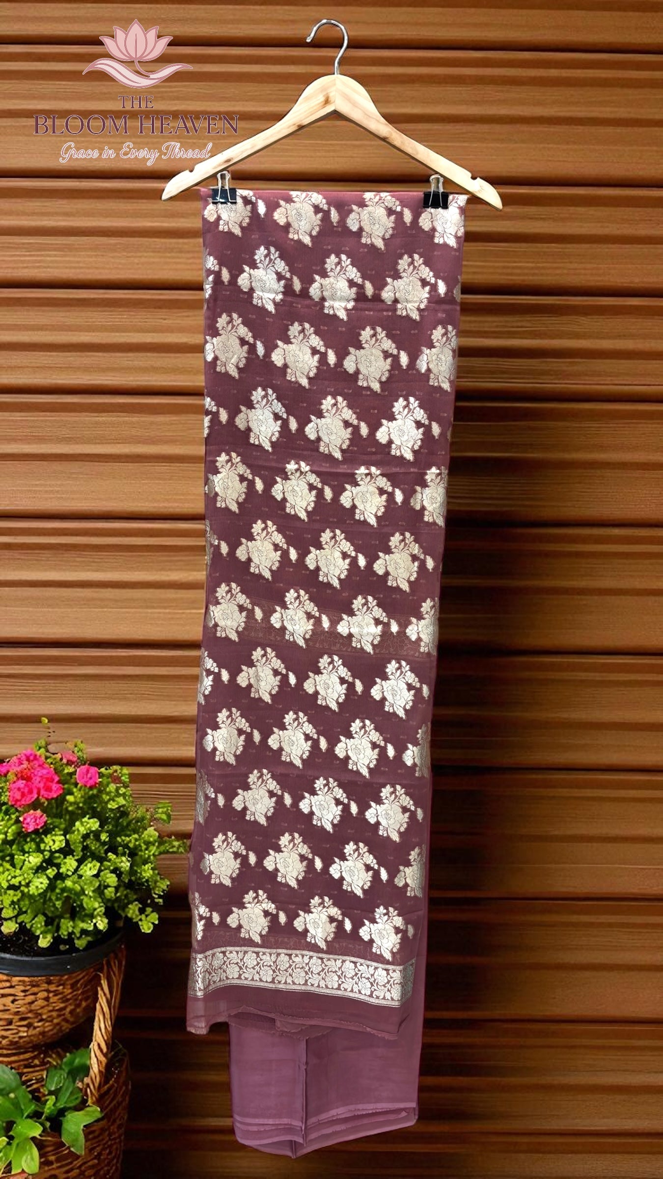 Pure Khaddi Georgette Handlooms Banarasi Dress material
