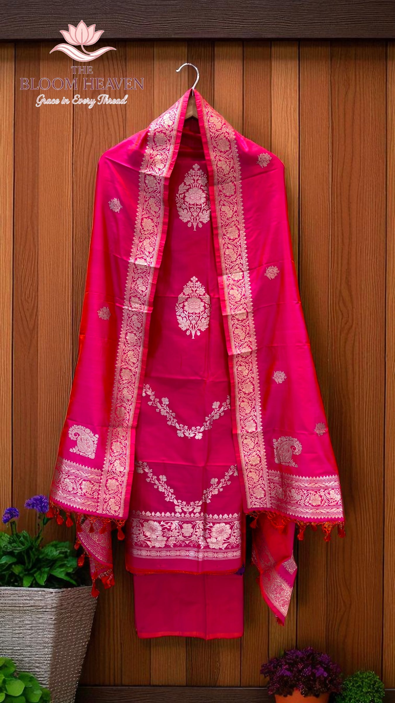 Pure Katan Silk Handlooms Banarasi Dress material