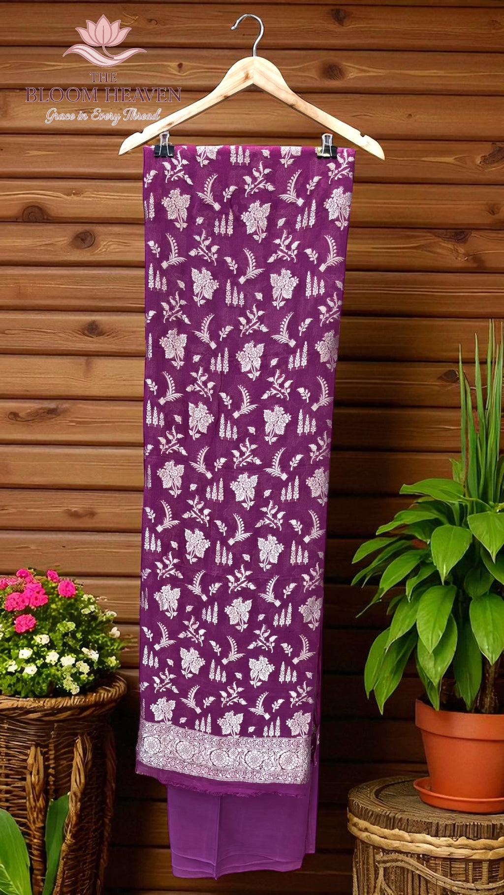 Pure Khaddi Georgette Handlooms Banarasi Dress material