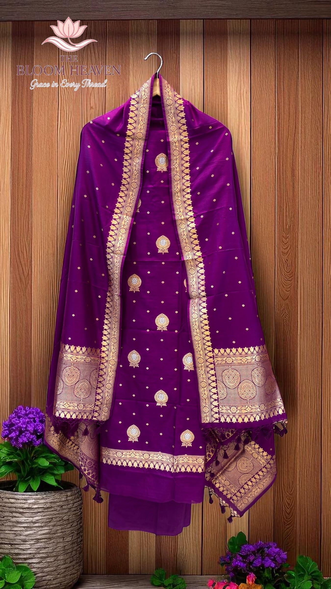 Pure Katan Silk Handlooms Banarasi Dress material