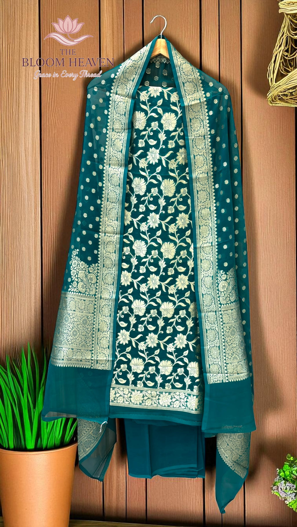 Pure Khaddi Georgette Handlooms Banarasi Dress material
