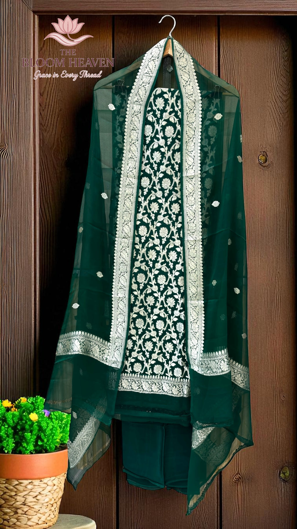 Pure Khaddi Georgette Handlooms Banarasi Dress material