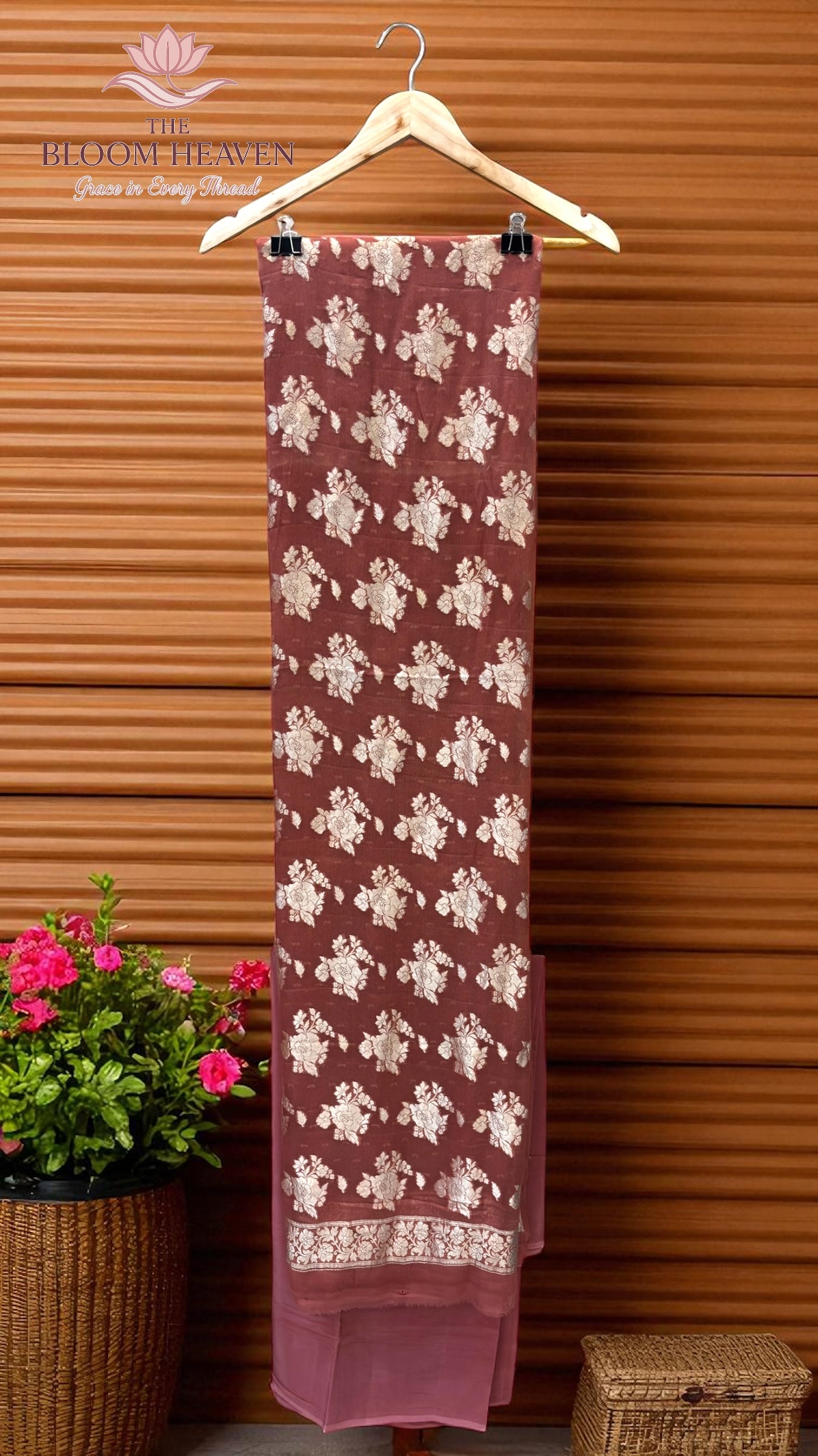 Pure Khaddi Georgette Handlooms Banarasi Dress material