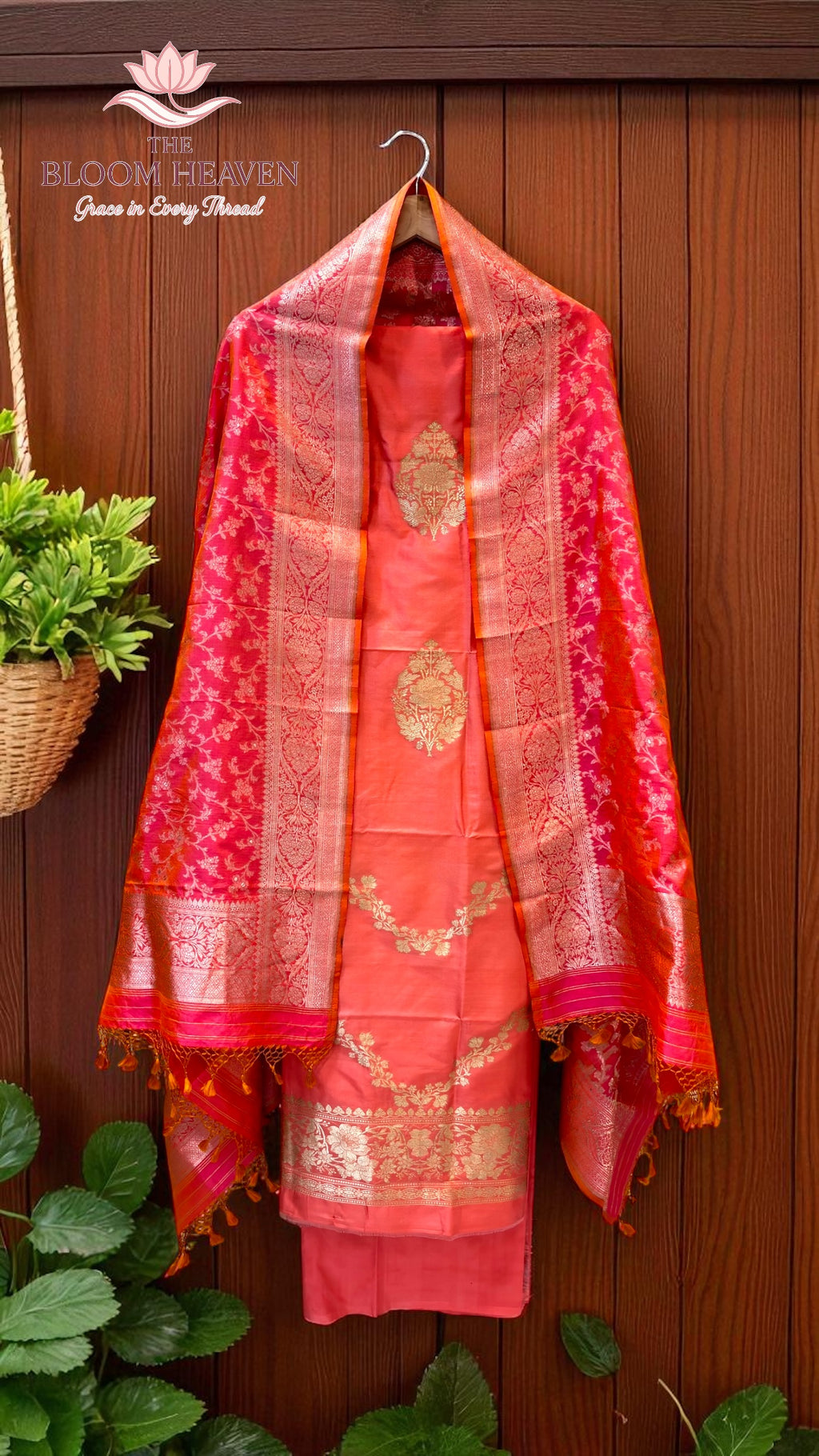 Pure Katan Silk Handlooms Banarasi Dress material