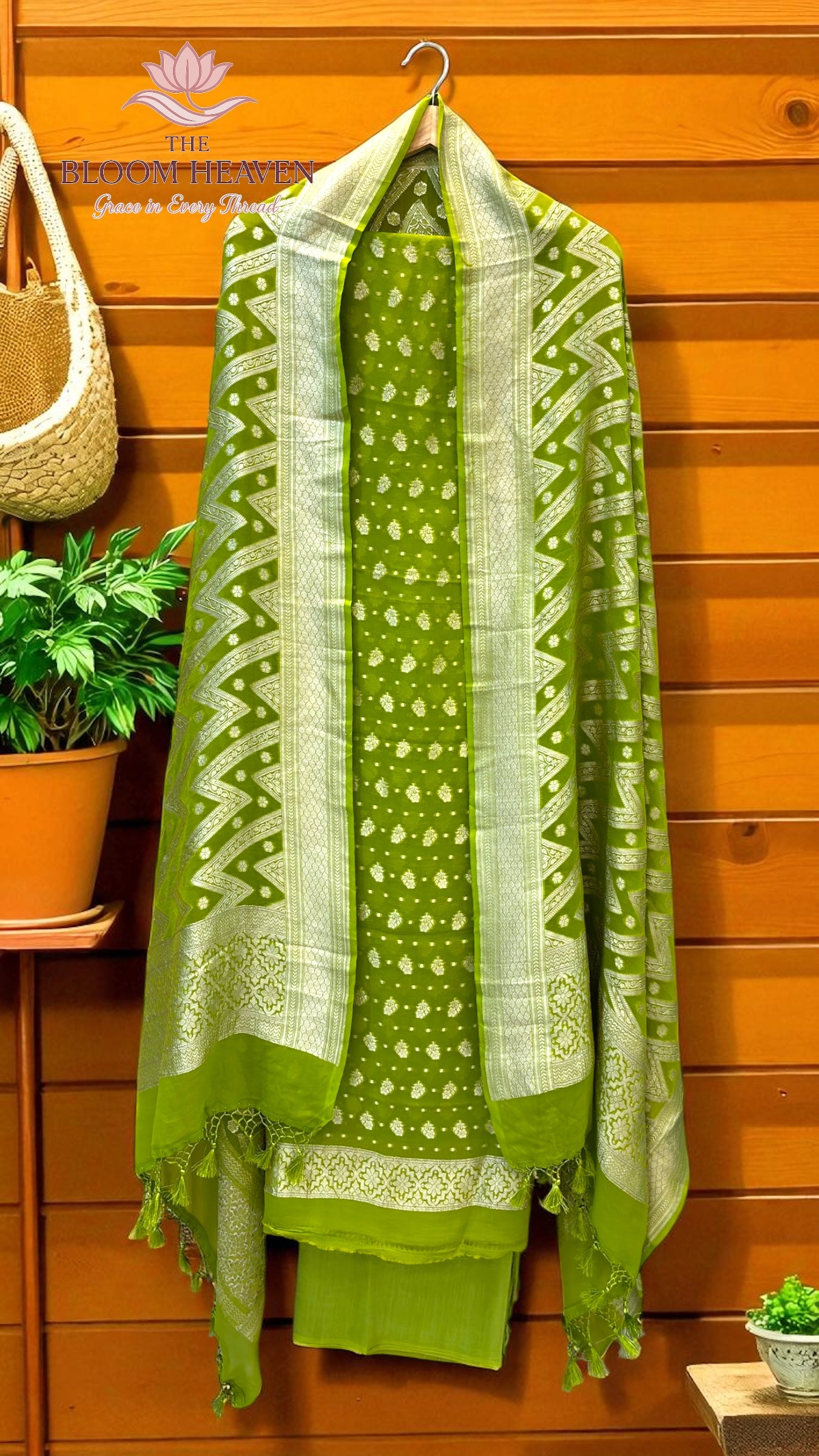 Pure Khaddi Georgette Handlooms Banarasi Dress material