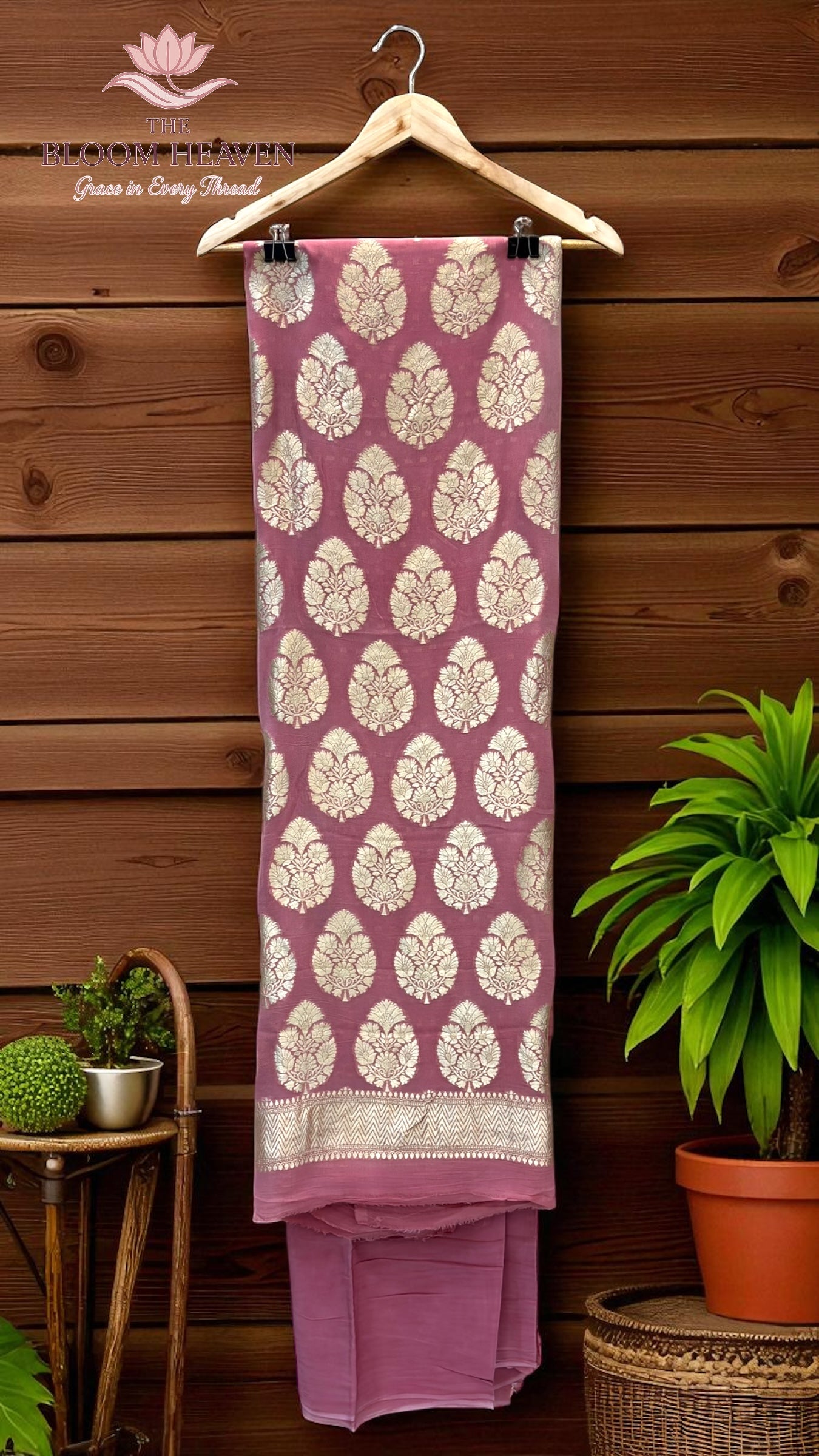 Pure Khaddi Georgette Handlooms Banarasi Dress material