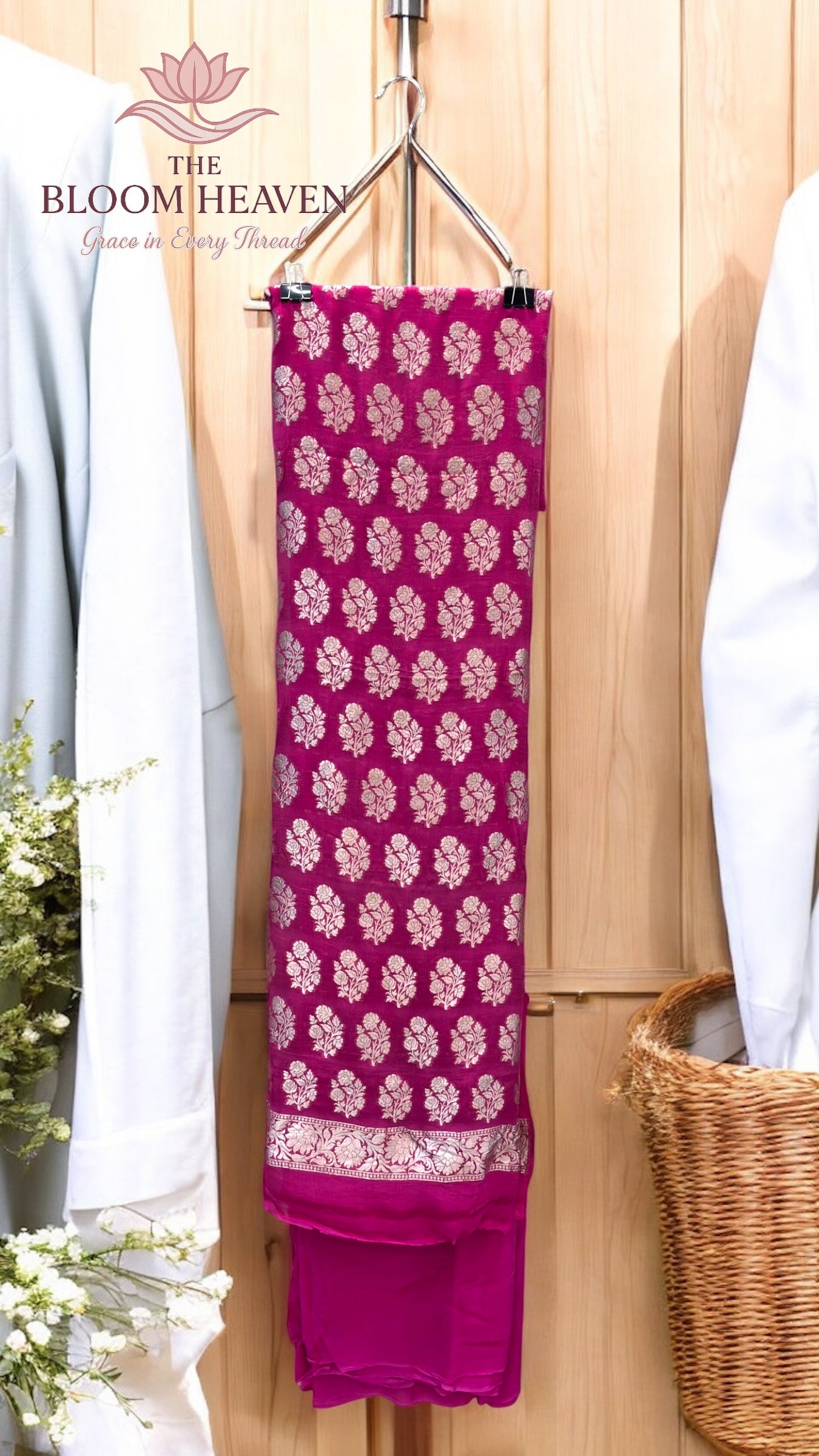 Pure Khaddi Georgette Handlooms Banarasi 3-Piece Suit