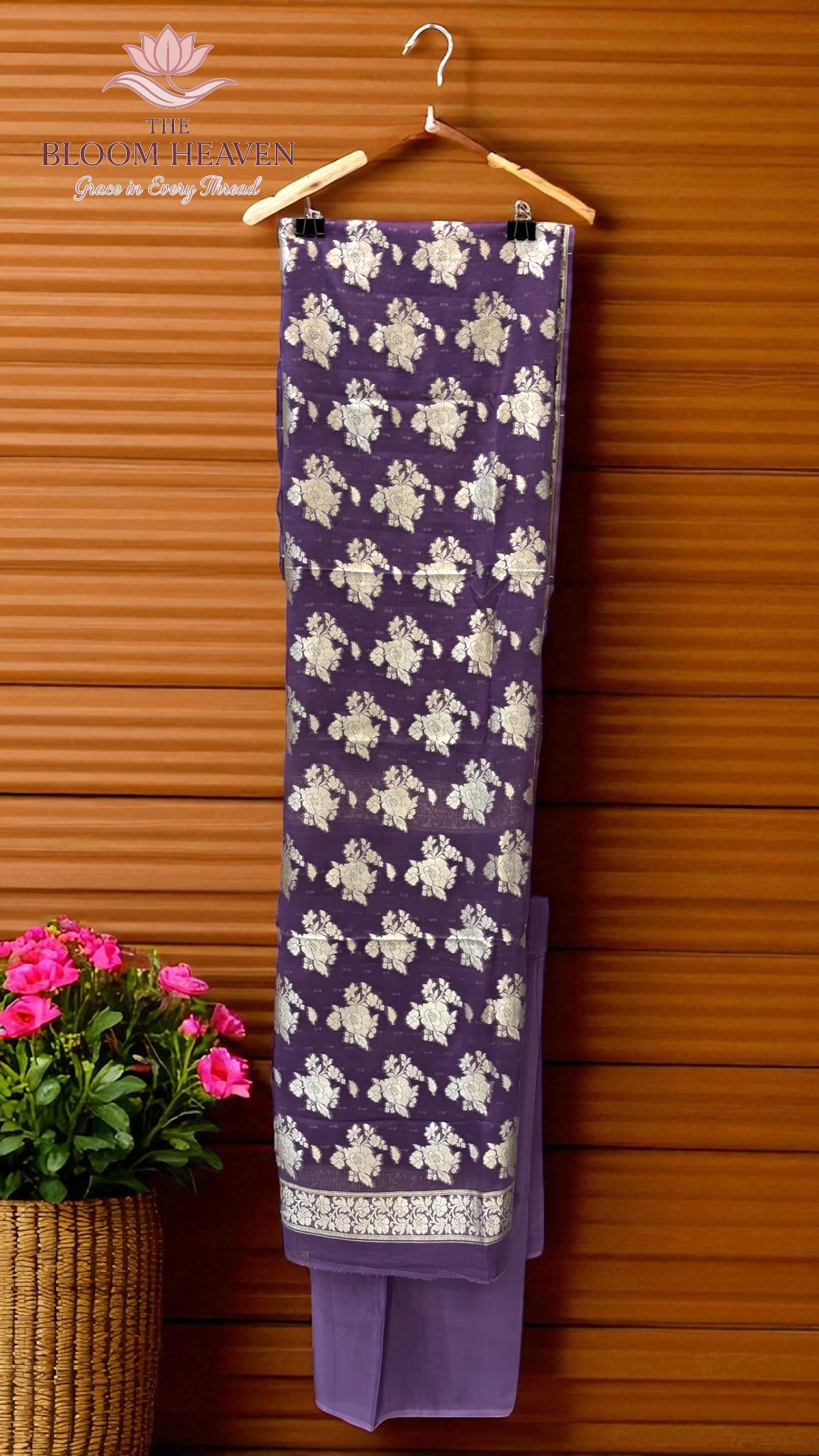 Pure Khaddi Georgette Handlooms Banarasi Dress material