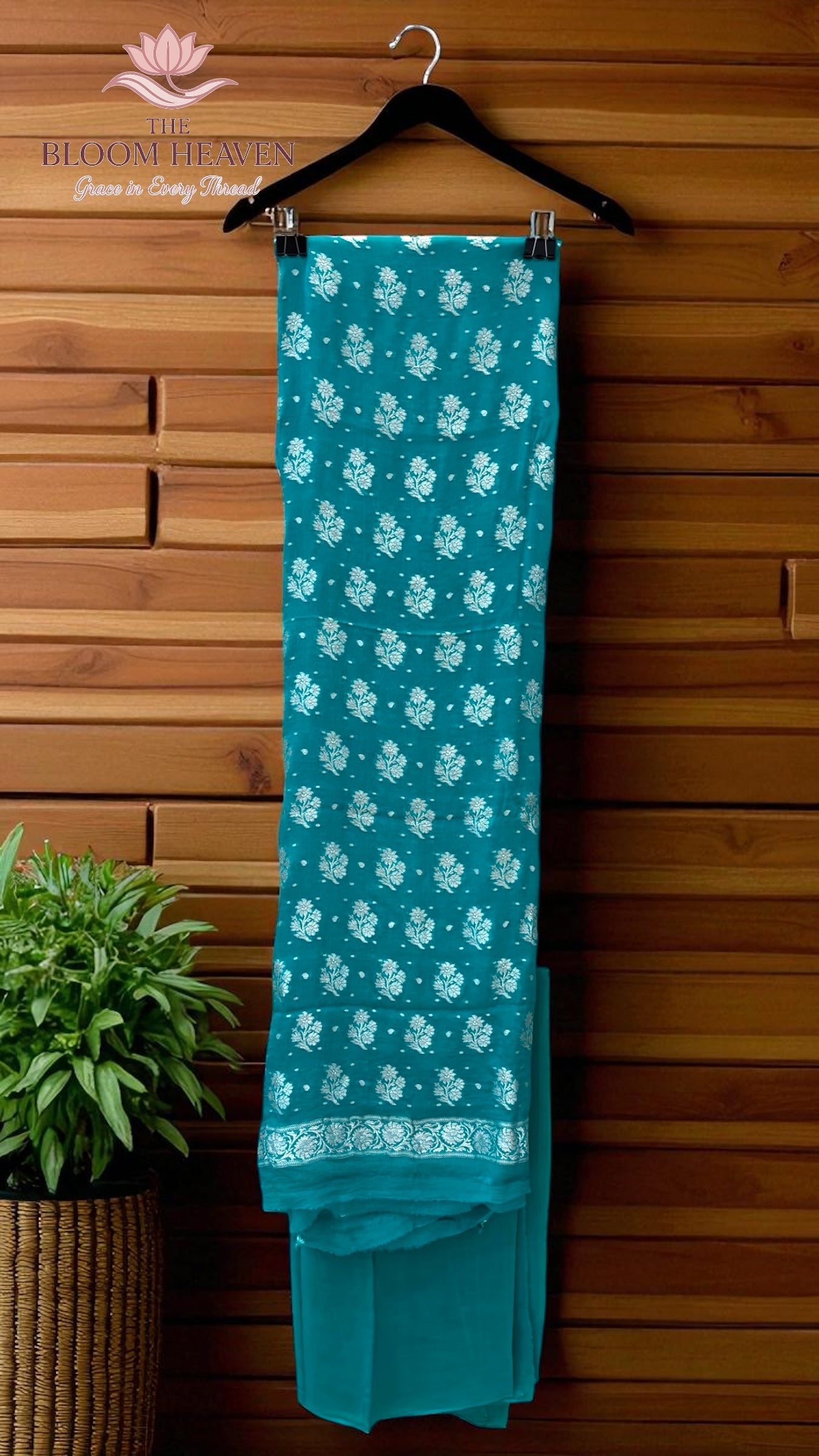 Pure Khaddi Georgette Handloom Banarasi 3-Piece Suit