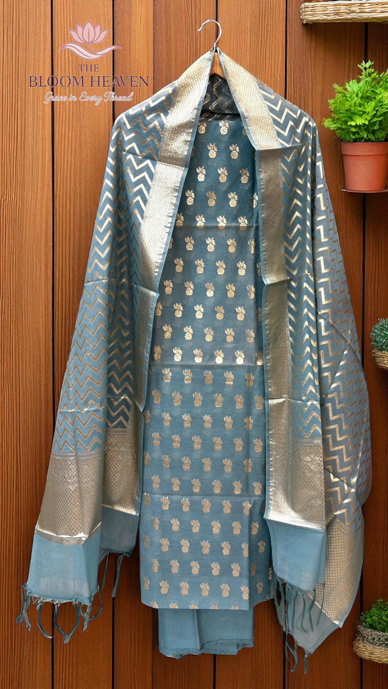 Pure Chanderi Lorex 3-piece Suit Set