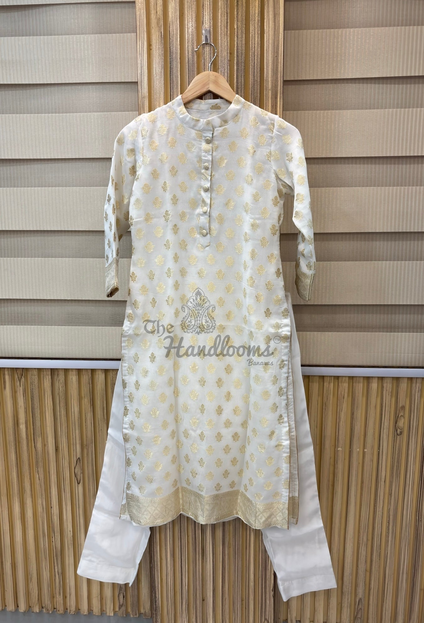Khaddi Georgette Banarasi Dress material-Stitched