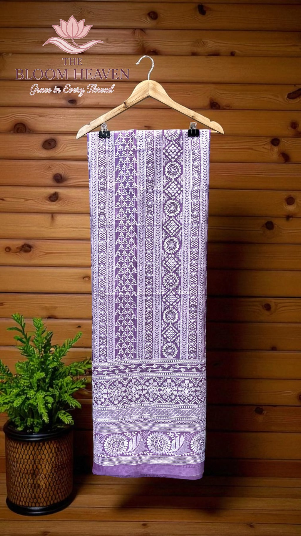 Pure Organza Chikankari Handloom Banarasi Dress Material